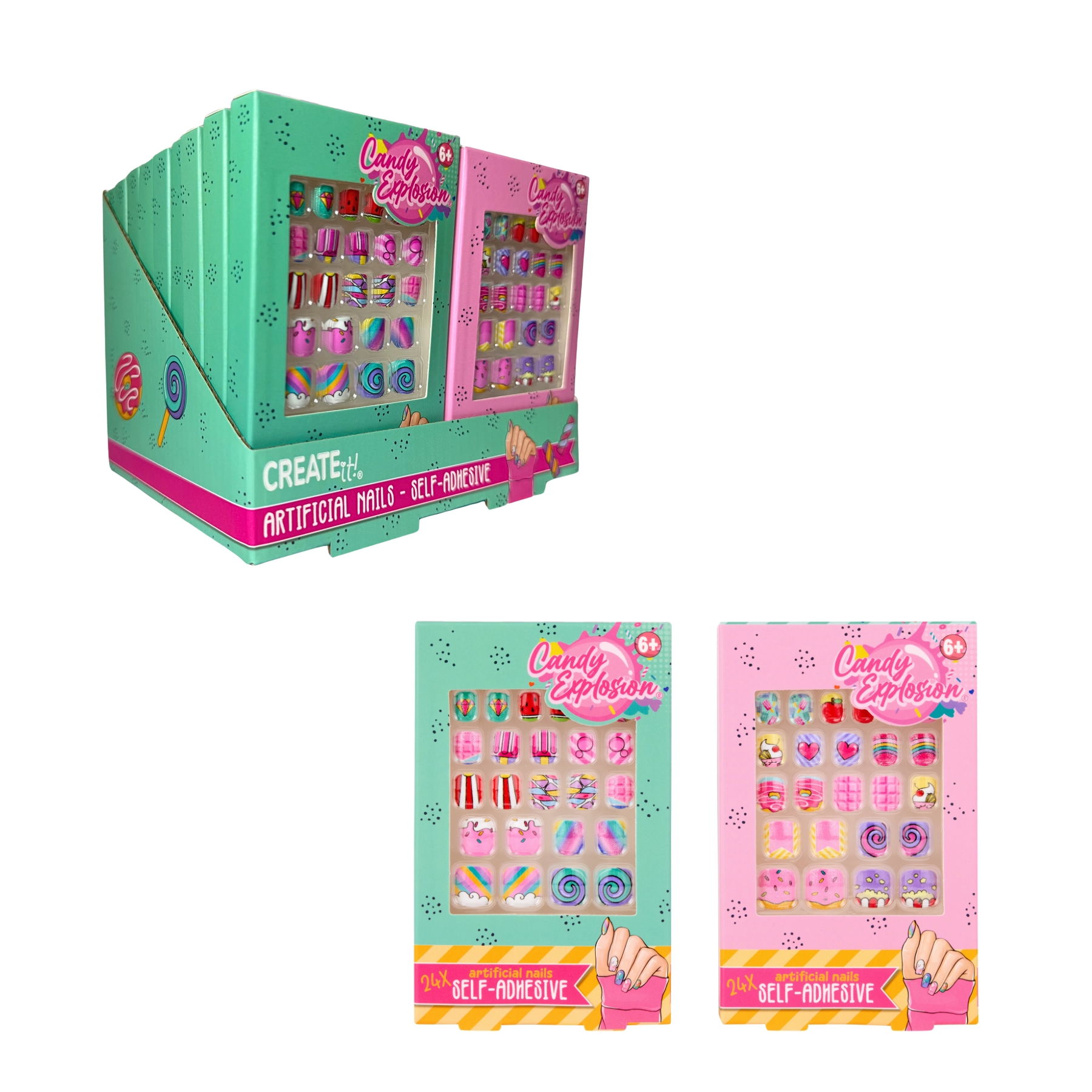 סט ציפורניים להדבקה Candy 18