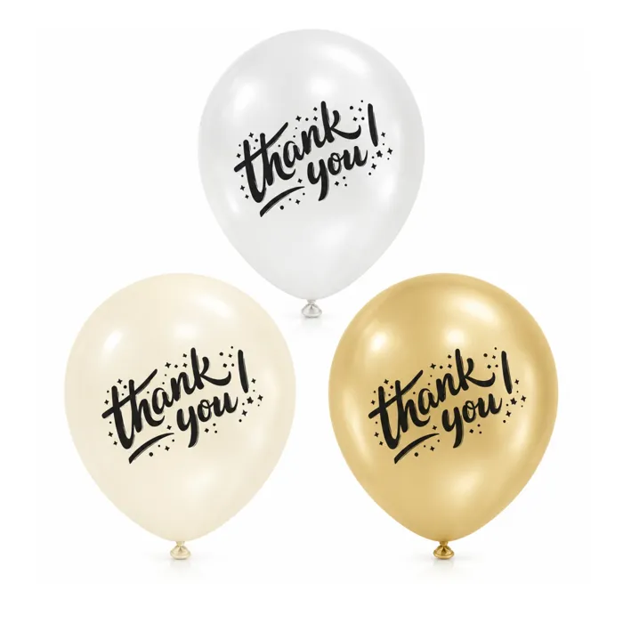 שקית 50 בלונים 12 מטאלי תודה GLOBOS
