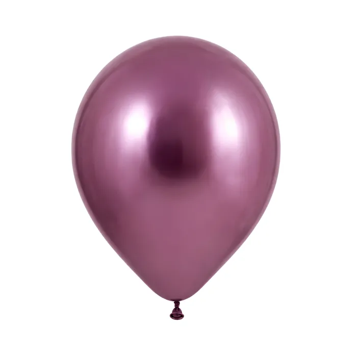 שקית 100 בלונים 12 כרום ורוד