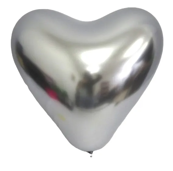 Pack of 50 balloons 12 heart silver (GLOBOS)