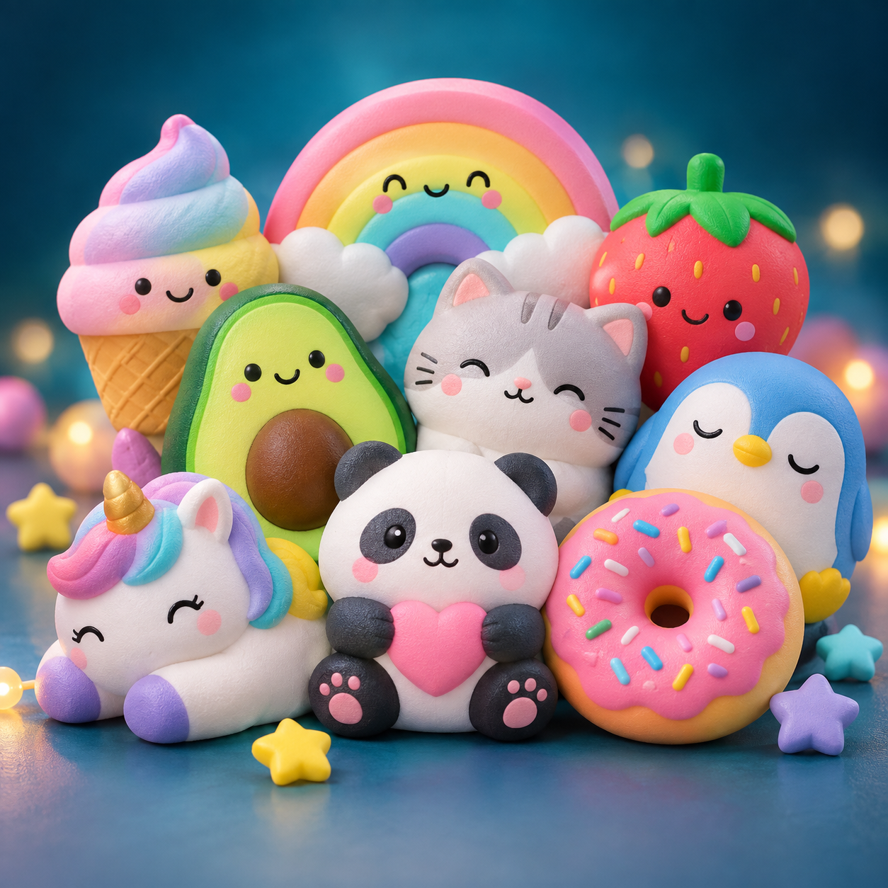 Colourful squishies selection